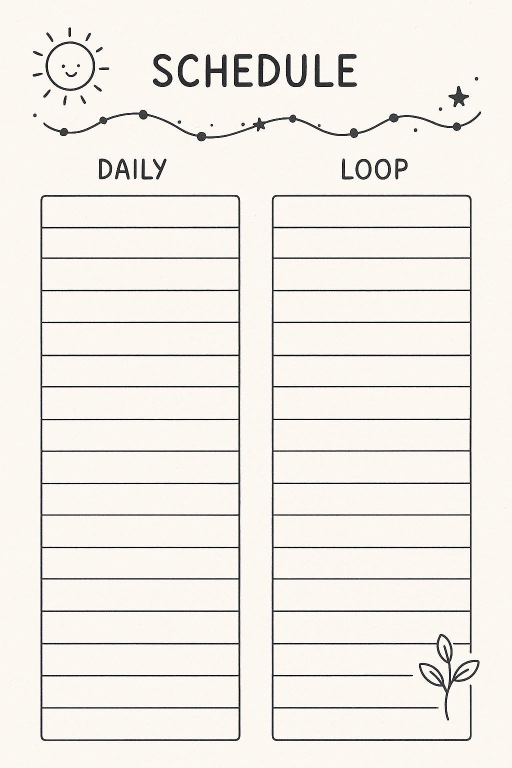 Daily/loop Schedule Log - Etsy