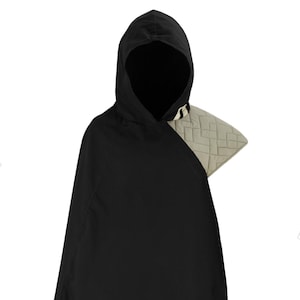 Black Bounty Hunter Inspired Cape | Mandalorian Star Wars Cosplay Cloak | Custom Jedi Robe Costume Hooded Cape Robe