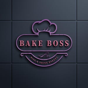 Bakery logo, Premade logo, Minimalist logo, Modern logo, Simple logo,Branding, Cake logo, Baking logo, chef logo, kitchen logo,dessert logo
