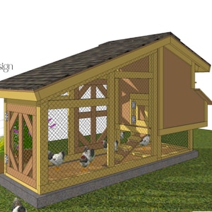 6x3 ft Modern Chicken Coop Plans For 10‑15 Chickens, DIY Walk-in Chicken Coop, Coop for Chickens, Modern Coop Design,PDF Instant Download