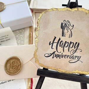 Cadeau d'anniversaire de mariage pour mari/femme. Cadeau sentimental pour les personnes âgées. Lettre d'amour personnalisée et carte unique faite main