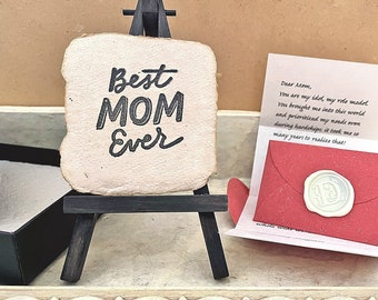 Mother's Day|Birthday gift, Handmade Paper Mom Ever Card, Personalized letter Keepsake with Easel