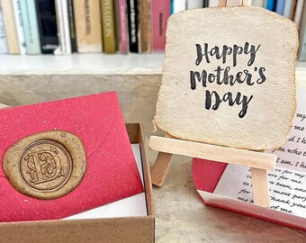Personalized Mother’s Day Gift, Wax-Sealed Letter, & Handmade Paper Card in Decorated Kraft Box