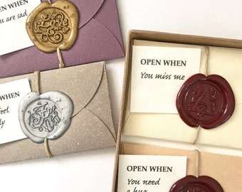 Personalized Open When Letters, Long Distance Gift, Wax Seal