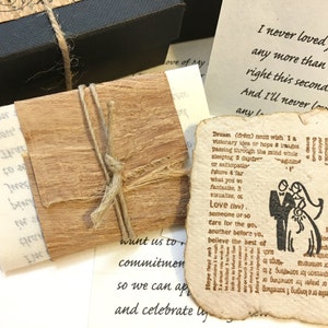 Unique Eco friendly present, one year anniversary gift for husband/wife. Your personalized love letter and handmade paper card image 2