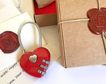 6 months dating anniversary gift for boyfriend, girlfriend, Personalized letter & Bridge Love-lock. Sentimental gift for him, her