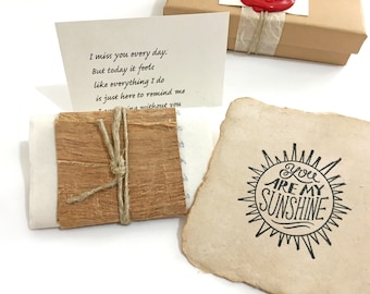 Sentimental Eco friendly gift. Personalized letter and recycled handmade paper card. For Mom/Sister/Dad/BFF