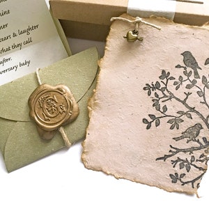 Meilleur cadeau sincère pour un homme romantique désespéré. Votre carte à thème Love Bird, lettre et papier fait main