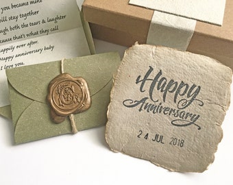 Sentimental paper anniversary gift for men who have everything, love letter gift, Eco friendly wedding anniversary present for newlyweds