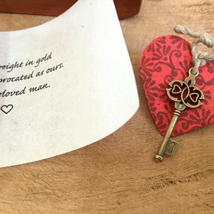 Sustainable Key to my heart card, handmade paper