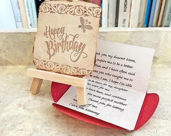Heartfelt Long-Distance Birthday Gift. Personalized Letter & Handmade Paper Card | Eco-Friendly and Meaningful