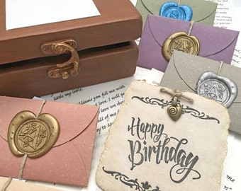 Personalized Love Letters in Hand-Painted Keepsake Box. Seniors' Birthday Gift