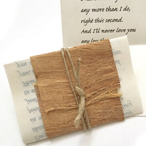 Unique Eco friendly present, one year anniversary gift for husband/wife. Your personalized love letter and handmade paper card image 4