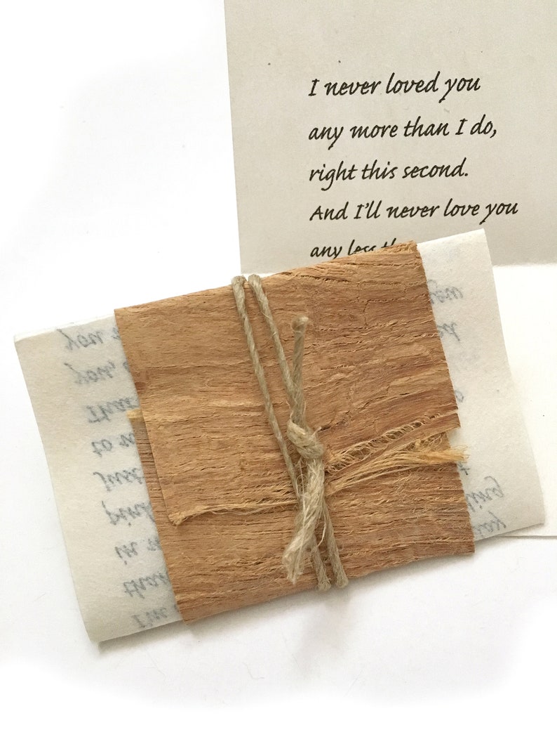 Unique Eco friendly present, one year anniversary gift for husband/wife. Your personalized love letter and handmade paper card image 4