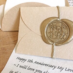 Romantic birthday gift for boyfriend, Personalized letter & sustainable handmade paper card image 3