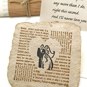 Unique Eco friendly present, one year anniversary gift for husband/wife. Your personalized love letter and handmade paper card image 5