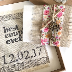 Anniversaire de mariage sentimental, 2e année de mariage, cadeau pour femme. Votre lettre d'amour et votre carte personnalisées. Un cadeau romantique et respectueux de l'environnement
