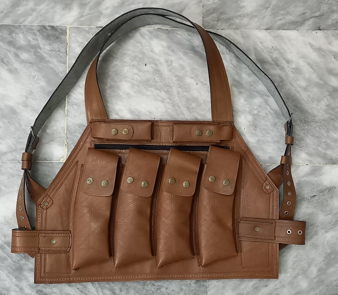 Handmade Leather Chest Rig With Six Pouches - Etsy