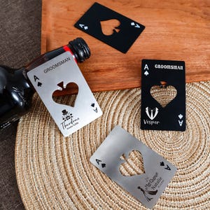 Personalized Bottle Opener,Ace of Spades Bottle Opener,Metal bottle opener,Customizable Groomsmen Gift,Party Favors