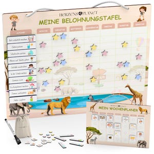 Belohnungstafel für Kinder Montessori Magnettafel Kinder [100 Aufgaben] & Wochenplaner  [50 Aktivitäten] Belohnungssystem zur Einschulung