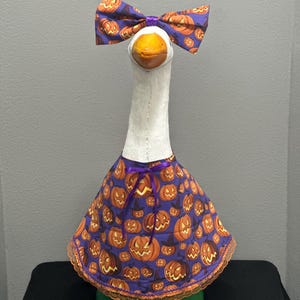 Jack-O-Lantern Porch Goose Dress with Bow