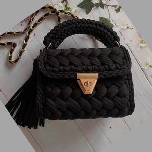 Handcrafted Crochet Bag | Elegant Handmade Shoulder & Handbag with Gold Chain | Bridal, Party n Evening Purse