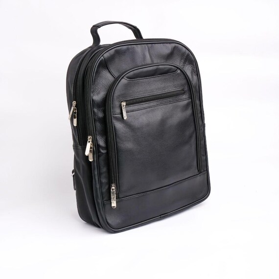 Black Leather 17 Laptop Backpack | Cowhide Work & Travel Bag - Etsy Israel Black Leather 17 Laptop Backpack | Cowhide Work & Travel Bag - Etsy Israel