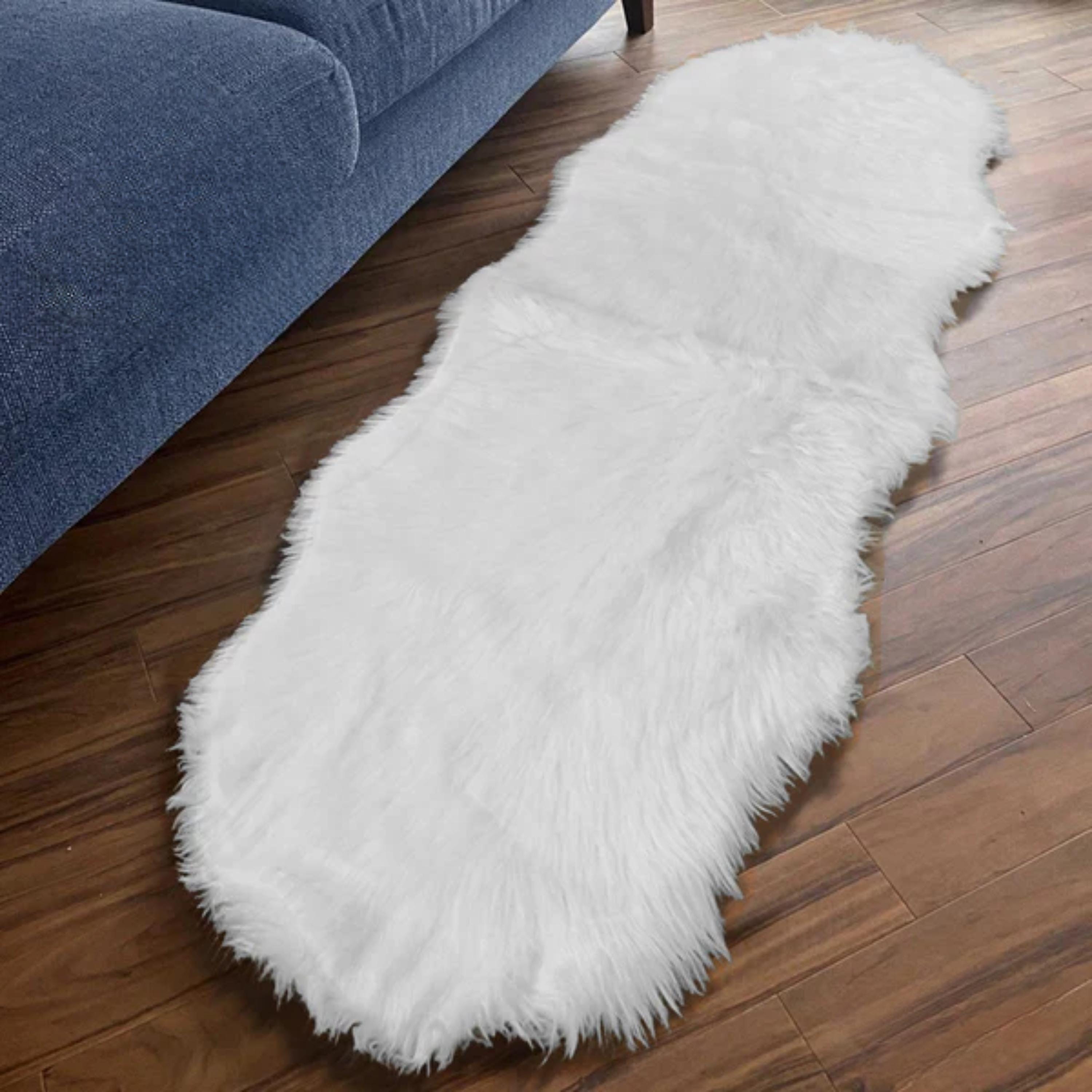 White Faux Fur Table Runner