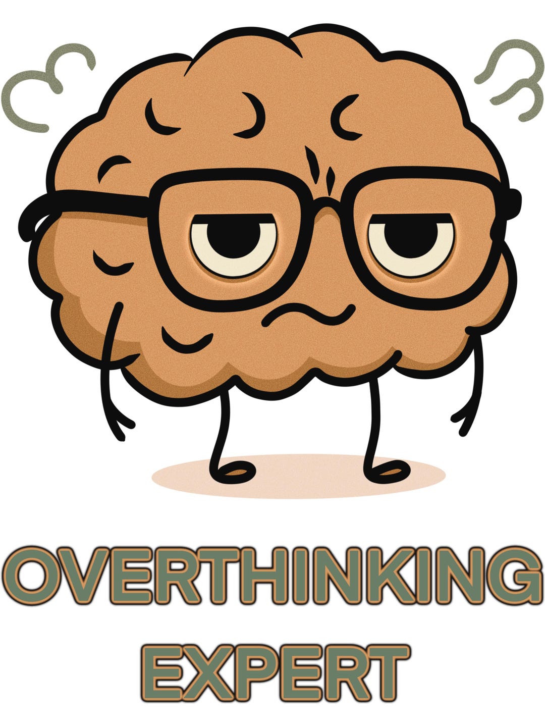 Funny Brain Art Print, Overthinking Expert Gift (digital Download