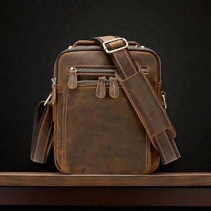 Personalized Crazy Horse Handmade Leather Messenger Bag Men Women: Rustic Crossbody Laptop, Casual Shoulder Purses Genuine Leather Handbag