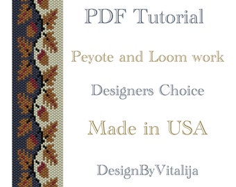 Instant Download Beading Pattern Peyote stitch Loom work Pattern Floral Pattern Seed Bead Cuff