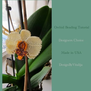 Beaded Orchid Tutorial Brooch Orchid Pattern Hair Pin Orchid Accessory Orchid Flower