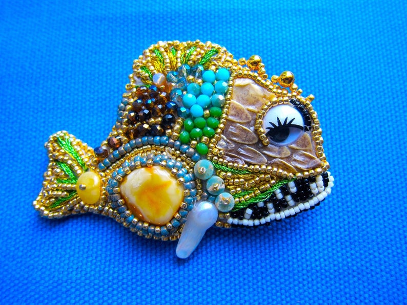 Bead embroidery tutorial fish embroidery tutorial beaded  etsy Bead embroidery tutorial fish embroidery tutorial beaded  etsy