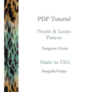 Peyote Beaded Tutorial Loom Work  Beaded Bracelet Animal Fur Pattern Bracelet Pattern Cuff Pattern PDF Tutorial Digital