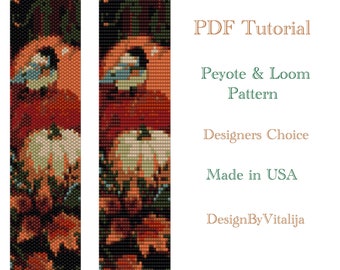 Peyote And Loom Pattern Fall Pumpkin Digital Pattern