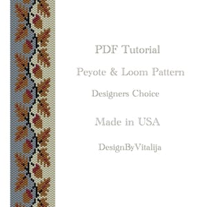 Instant Download Beading Pattern Loom Work Pattern Floral Pattern Seed Bead Cuff
