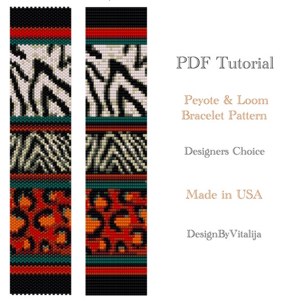 African Beading Pattern Peyote Stitch Loom African Beading Pattern Delica Seed Bead Pattern Digital