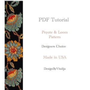 Peut inclure: Un tutoriel PDF pour un motif de peyote et de métier à tisser appelé "Designers Choice". Le tutoriel est fabriqué aux États-Unis et conçu par Vitalija.