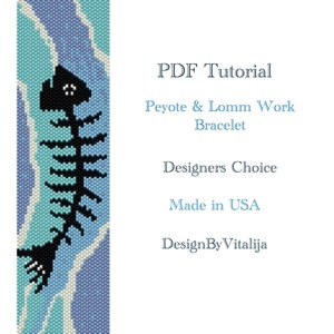 Instant Download Beading Pattern Peyote stitch Loom Work Pattern  Fish Bone Pattern Seed Bead Cuff