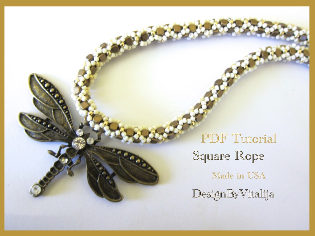 Square Beaded Rope Tutorial Beaded Rope Pattern Seed Bead Pattern PDF