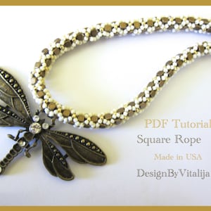 Square Beaded Rope Tutorial: Seed Bead Pattern (PDF)