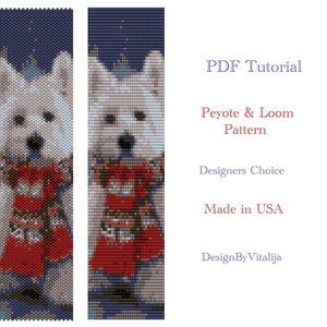 Westie Dog Bracelet Pattern Peyote And Loom Tutorial Cuff Pattern