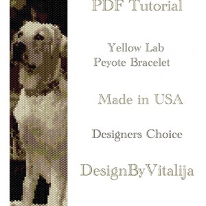 PDF Tutorial, Peyote Beading Tutorial, Beaded Bracelet PDF, One Drop Peyote, Yellow Lab pattern, Easy to Follow PDF, Instant download