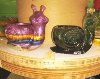 acrylic Snail for a small cactus or candle holder. approximately 5 in Long