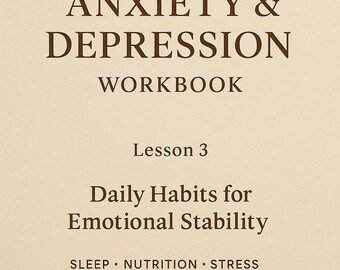 Anxiety & Depression Lesson 3 Workbook– Rewriting Thought Patterns n Interrupting Emotional Loops | Printable Mental Health Worksheet | Digi