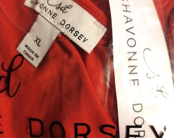 Shavonne Dorsey Long Sleeve Flowy Tunic Dress – XL – Red – NWT Designer Style