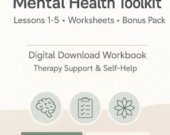 OCD Mental Health Toolkit — Lessons 1–6 + Bonus Pack | Printable OCD Workbook | Anxiety Worksheets | Digital Download Self-Help Binder