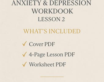 Anxiety & Depression Lesson 2 Workbook– Rewriting Thought Patterns n Interrupting Emotional Loops | Printable Mental Health Worksheet | Digi