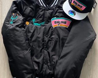 Spurs Throwback Snapback Hat & Jacket Set