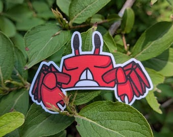 Ghost Crab Vinyl Sticker – Waterproof Decal in 2", 3", or 4" Sizes